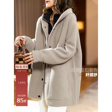 (免運)素木時尚中長款休閑大碼外套女秋冬新款連帽上衣2025年歐洲站女裝