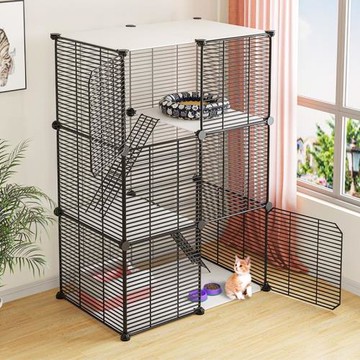 加密貓籠子家用室內別墅超大自由空間帶廁所小型幼貓寵物貓窩飾品