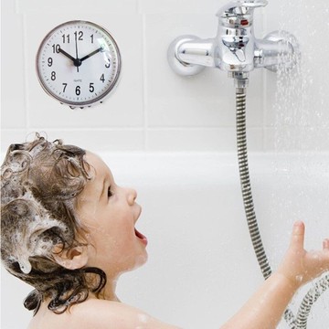 迷你吸盤掛鐘 浴室防霧防水時鐘 廚房衛生間鐘表小石英鐘臺鐘7cm