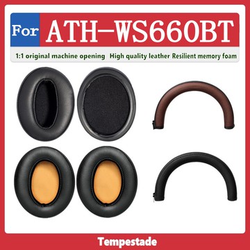 適用於 鐵三角 ATH WS660BT 耳機套 耳罩 頭戴式耳機保護套 皮套 頭梁保護套