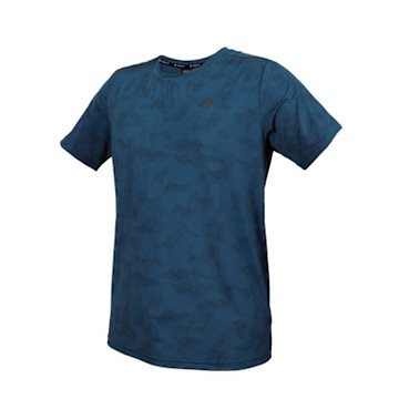 FIRESTAR 男短袖冰感印花T恤-慢跑 路跑 休閒 涼感 反光 D5839-98 墨藍灰