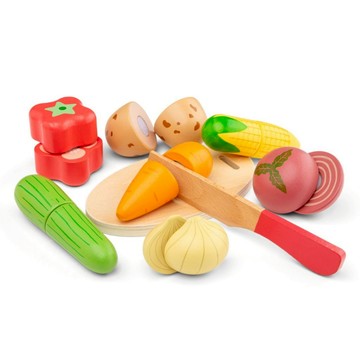 荷蘭New Classic Toys 五彩蔬食木製切切樂 切切樂 家家酒玩具  廚房玩具 木製玩具 蔬菜切切樂 認知學習