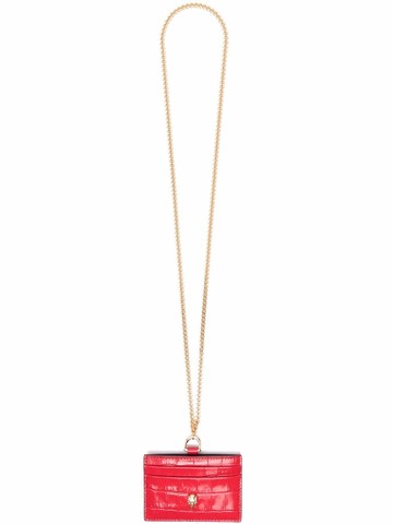 Alexander McQueen - crocodile-effect leather chain cardholder - women - Leather - One Size - Red