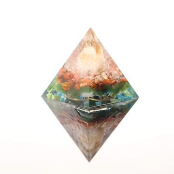 【快速出貨】金綠之山奧剛金字塔 Orgonite黃水晶療癒招財能量