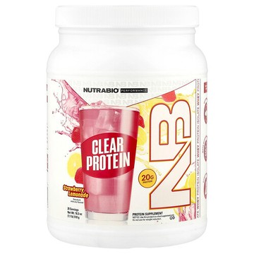 NutraBio, 透明蛋白質粉，分離乳清蛋白，草莓檸檬水味，1.2 磅（518 克）