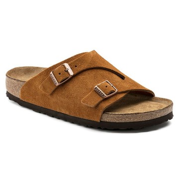 BIRKENSTOCK 勃肯/Zurich／反毛皮／軟墊 / 駝色