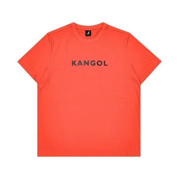 KANGOL 短袖 短T 橘紅 黑LOGO 中性 男女 6225102450
