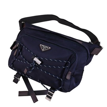 PRADA 2VH201 Speedrock Re-Nylon 尼龍抽繩胸口包/腰包.深藍
