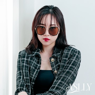 【ASLLY】多邊形冷豔墨鏡｜香醇拿鐵