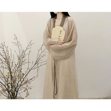 自制百搭禪意復古國風系帶防曬外搭開衫中長款漢元素薄款夏季新款