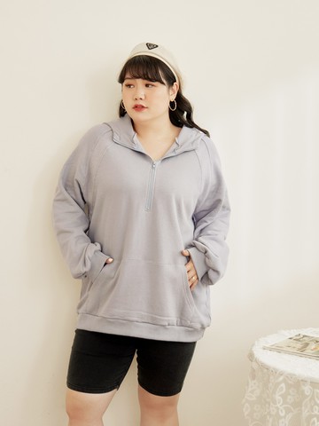 保暖內刷毛織紋拼接連帽上衣