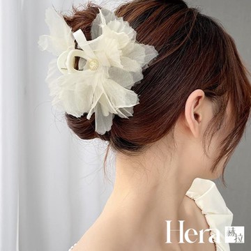 【Hera 赫拉】絹紗蝴蝶結珍珠抓夾 L1110062204