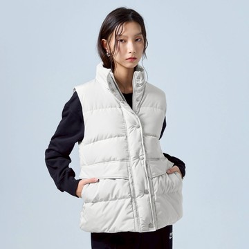 【ERSS】女裝 羽絨背心 羽絨 背心 背心外套 女背心 立領 大口袋 淺灰色【K10171】