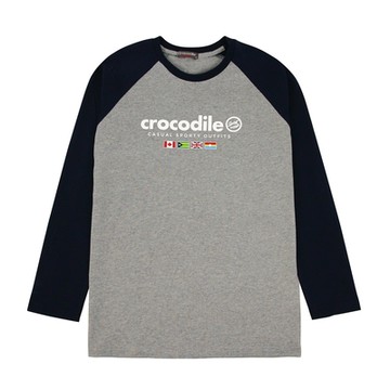 Crocodile Junior小鱷魚童裝-LOGO印圖撞色T恤 U64408-大版