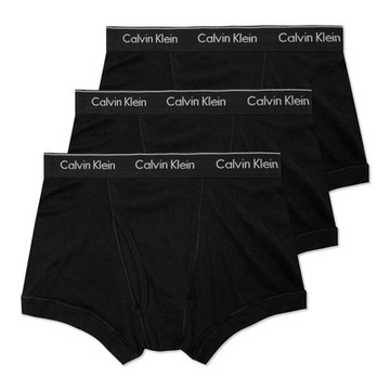 CK 經典短版文字貼身四角內褲三件組-黑色