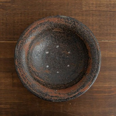 稲吉善光 麺鉢 丼 錆白 山砂黒釉 2点セット