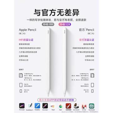 官方三代apple pencil pro適用蘋果ipadpro2024電容筆二代9觸屏筆mini7觸控5平板電腦air6手寫iPad10平替一J