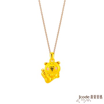 Jcode真愛密碼金飾 卡娜赫拉的小動物-生肖牛 粉紅兔兔硬金墜子 送項鍊