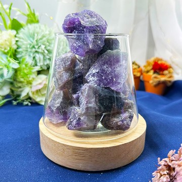 【MU工坊】深紫水晶擴香石夜燈/水晶擴香燈/碎石/室內香薰/淨化