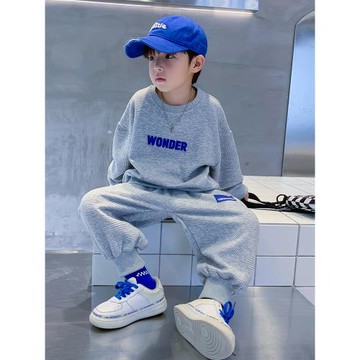 男童秋季運動衛衣套裝2025新款兒童炸街秋裝男孩春秋寬松酷帥衣服