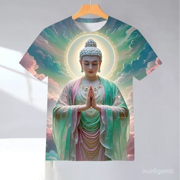 ✨桃園有貨✨2025夏季新款佛祖3D印花潮流舒適爆款男女衕款T恤 PNKI