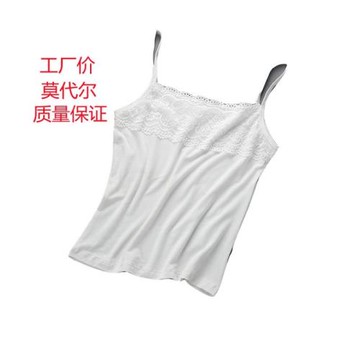 背心吊帶莫代爾蕾絲女士內衣夏季薄款黑白小吊帶外穿百搭打底衫