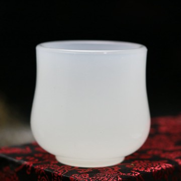 凝脂白玉瓷茶杯中式茶盞玉石杯子單杯主人杯白玉杯古風純色小茶碗