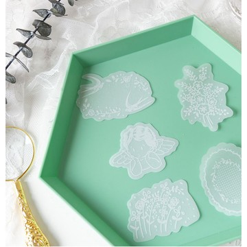 🍋檸檬青🍋 台灣現貨特價售完無補雪沫花園系列半透明硫酸紙材質便簽紙6款30張入異形拼貼素材紙手帳裝飾素材