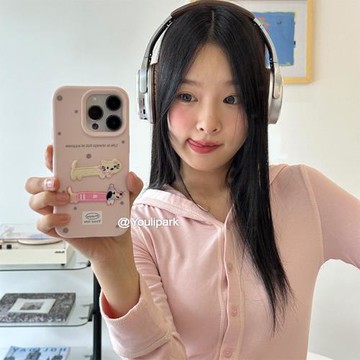 由里公園ins可愛少女奶油粉刺繡貓咪小狗適用16pro蘋果16ProMax手機殼iPhone16全包12新款14Promax保護套15軟