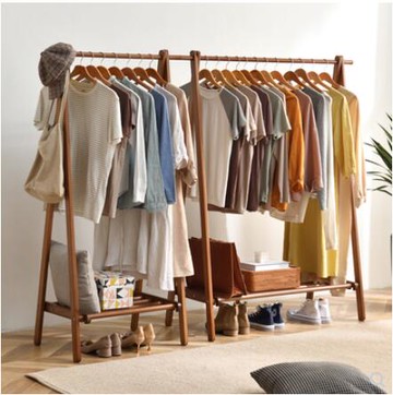 衣架落地臥室家用實木衣帽架簡易木質晾衣架掛衣服置物架掛衣架子
