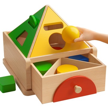 「愛思系列」 蒙氏早教具顏色認知分類1歲2寶寶形狀投幣盒兒童益智玩具配對