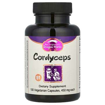 Dragon Herbs, 蟲草，450 毫克，100 粒素食膠囊