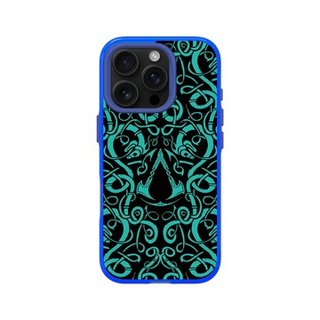 iPhone 16 Pro Clear 激光藍 - Assassin's Creed - Valhalla - Viking Pattern