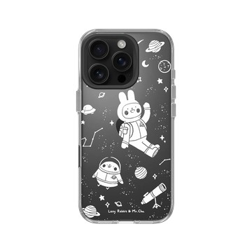 iPhone 16 Pro Clear Case（相機按鈕） 透明 - 懶散兔與啾先生 Lazy Rabbit and Mr.Chu - outerspace