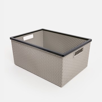 泰國DKW 可堆疊收納籃 沉穩灰 L