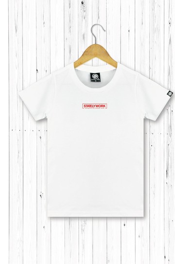 statelywork 小LOGOT-女白T恤