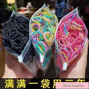 蝦皮熱賣🔅不傷髮🎀兒童皮筋不傷發女童頭繩彈力寶寶彩色發圈扎頭發橡皮筋小女孩頭飾