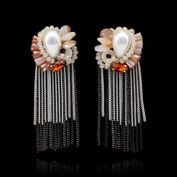 925純銀耳環水晶耳飾-歐美時尚別緻流蘇生日情人節禮物女飾品73jm197【獨家進口】【米蘭精品】