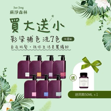 [快速出貨]【Jue Jing蕨淨森林】自在玩髮，祝你生活美麗繽紛｜【買大送小】 彩染補色洗-7色任選(買300ML送同款50ML) 生日禮物/送禮推薦