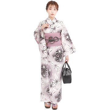 日本 和服 聚酯纖維 梭織 女性 浴衣 腰帶 2件組 F Size X37-08A