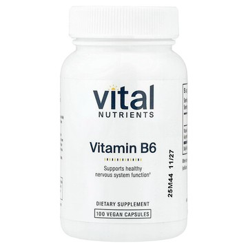 Vital Nutrients, 維生素 B6，100 毫克，100 粒全素膠囊