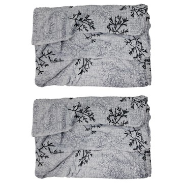 BUHO 布歐 極柔暖法蘭絨美式信封枕頭套 Set 聚酯纖維  45 x 75cm  慵月詩弄 淺灰  1組