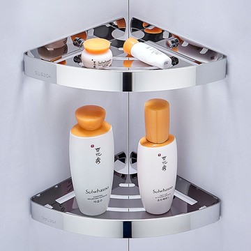 家居必備收納加厚小號三角架 浴室轉角置物架304不鏽鋼洗澡間衛浴三角籃免打孔