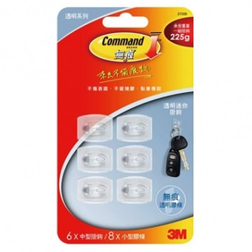 3M 無痕透明迷你掛鉤