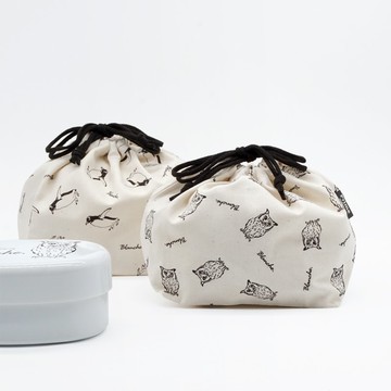 blanche. 便當袋 束口袋 巾著袋 飯糰 便當 飯盒 壽司盒 企鵝 貓頭鷹 日本製