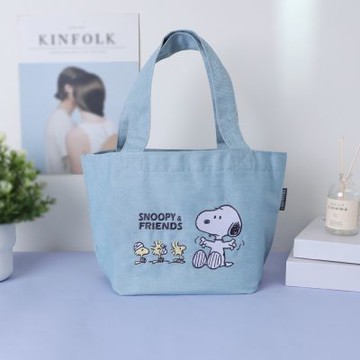 Peanuts史努比牛仔風刺繡手提袋