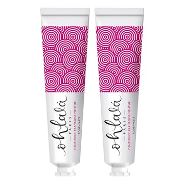 Ohlala 巴黎 kiss牙膏 75ML - 薄荷覆盆子 法國原裝 96%天然成分 法式迷人香氣  2條