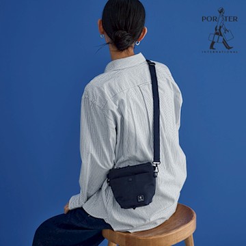 PORTER INTERNATIONAL - 溫潤平實LEVEL斜背包(S) - 午夜藍