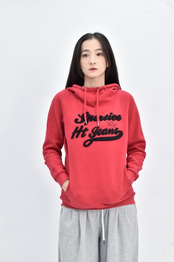 (S) hang ten 紅色棉質連帽長袖上衣