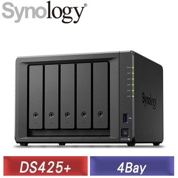Synology 群暉 DS425+ 4Bay NAS網路儲存伺服器